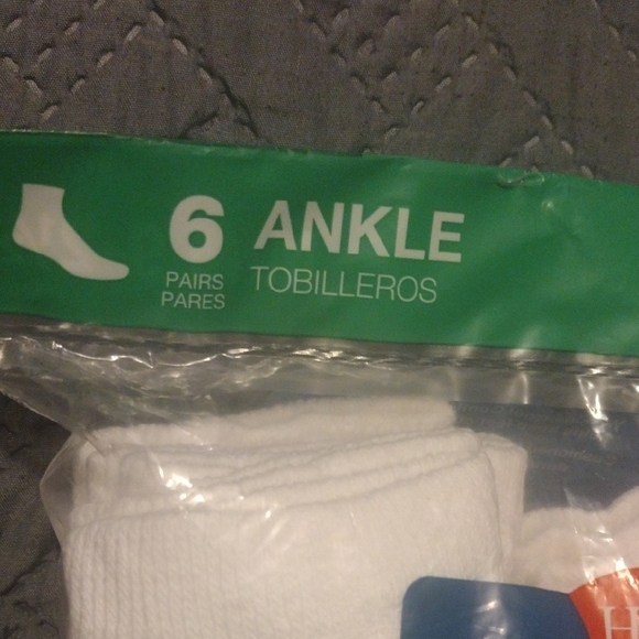 Hanes Athletic Socks White and Gray - Picture 3 of 4